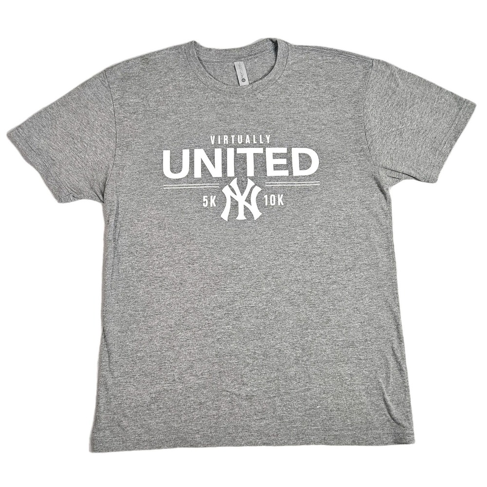 New York Yankees Shirt Adult Medium Gray Next Level Virtually United 5K 10K‎ Tee